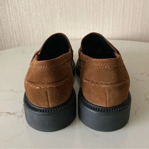 Vagabond Brown Suede Penny Loafers Classic Comfort Neutral Capsule Staple Daily - Picture 7 of 14